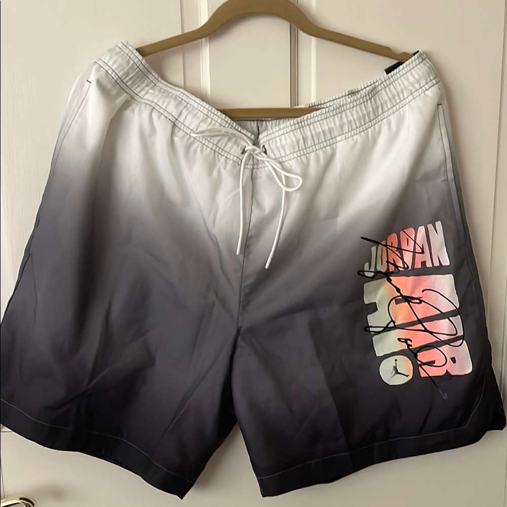 Jordan Black and White Board Shorts Gradient Design